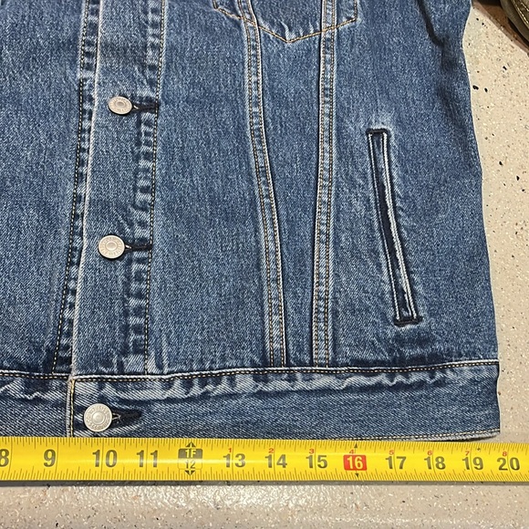 LEVI’S TWO-TONE DENIM JEAN JACKET BLUE GREEN SIZE MEDIUM NEW WITH TAGS UNISEX - Picture 12 of 13